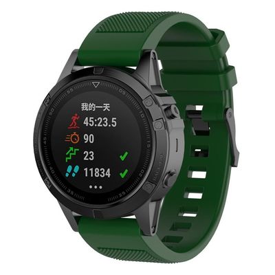 Garmin Approach S60 klokkereim av silikon med tvill tekstur - svart grønn
