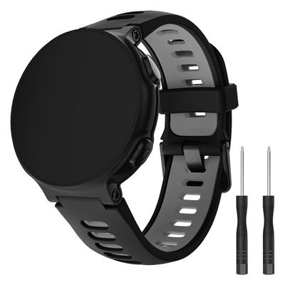 Garmin Forerunner 735XT / 220/230/235/620/630 kule silikon klokkereim - Svart / Grå