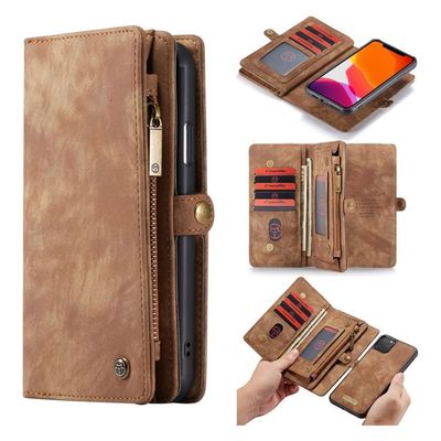 CaseMe iPhone 11 Pro Zipper Wallet Etui -Brun