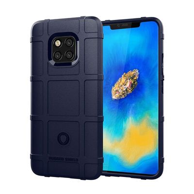 Huawei Mate 20 Pro beskyttelses deksel av TPU med firekant gitter mønster - mørke blå