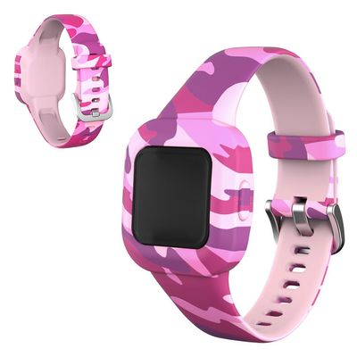 Garmin Vivofit Jr 3 mønster i silikone-urrem - Camouflage Lyserød