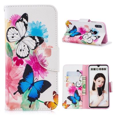 Wonderland Huawei P Smart 2019 Etui - Sommerfugle og Blomster