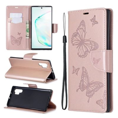 Butterfly Samsung Galaxy Note 10 Pro veske - Rose gull