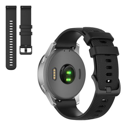 Garmin Venu 2S / Vivoactive 4S / Vivomove 3S ensfarvet urrem - Sort