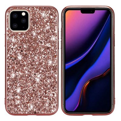 Glitter iPhone 11 Pro Max deksel - Rose gull
