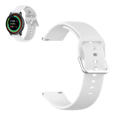 22mm Universal silicone sports watch band - White / Size: S