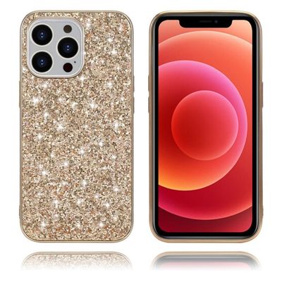 Glitter iPhone 13 Pro Etui - Gull