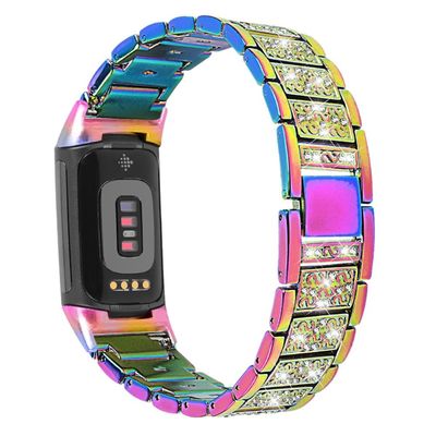 Fitbit Charge 5 bling rhinestone urrem - Flerfarvet