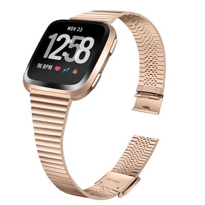 Fitbit Versa 2 / Versa Lite stilfuld urrem i rustfrit stål - Rødguld