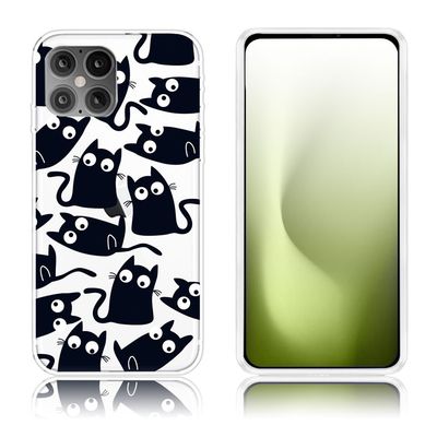 Deco iPhone 12 / 12 Pro Etui - Svarte Katter
