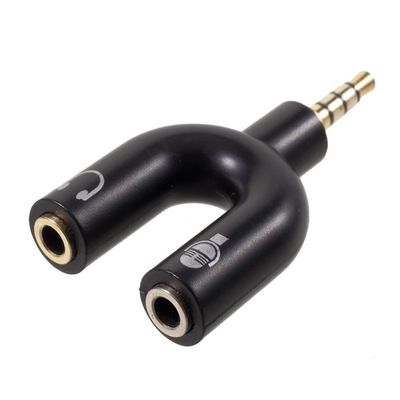 Universaali U-Muoto 3.5mm Stereo Audio Uros 2 Naaraaseen Kuuloke/Mikki Jaettu Adapteri - Universaali