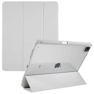 iPad Pro 12.9 (2022) / (2021) / (2020) trefoldig skinn- og akrylveske - Grå