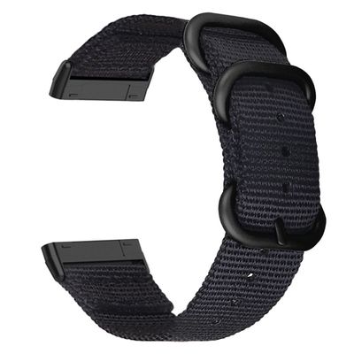 Fitbit Sense 2 / Versa 4 nylon-urrem med sort spænde - Sort
