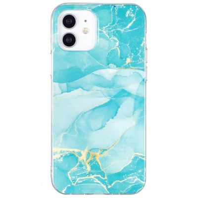 Marble iPhone 12 / 12 Pro Etui - Grønn