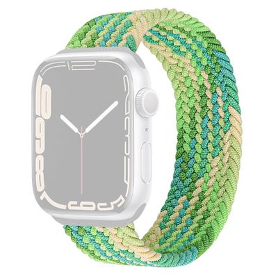 Apple Watch Series 8 (41mm) elastisk nylon-urrem - Gradient Grøn Størrelse: S