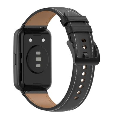 Huawei Watch Fit 2 urrem i ægte læder - Sort