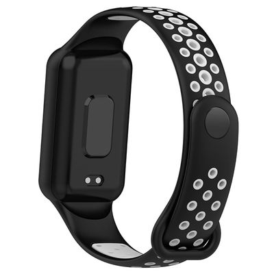 Amazfit Band 7 tofarvet silikone urrem - Sort / Grå