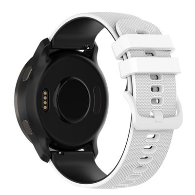 Garmin Forerunner 255 / Venu 2 / Fossil Gen 5 Carlyle HR dobbeltfarvet silikone urrem - Hvid / Sort