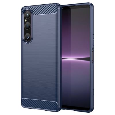 Carbon Flex Etui Sony Xperia 1 V - Blå