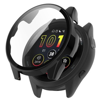 Garmin Forerunner 265 cover med skærmbeskyttelse af hærdet glas - Sort