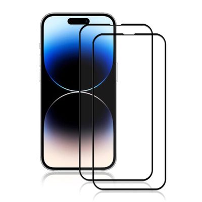 2 stk AMORUS ekstra sterk skjermbeskytter i glass til iPhone 15 Pro Max