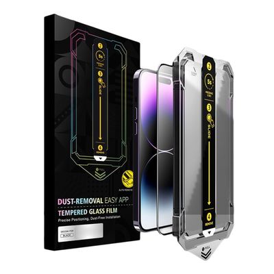 iPhone 14 Pro Max HD skjermbeskytter i herdet glass med verktøy