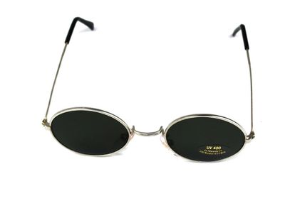 Solbriller Oval sølvfarvet med mønster