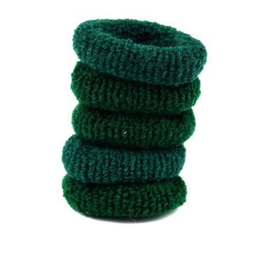 Blød Hårelastik Grøn 5 stk