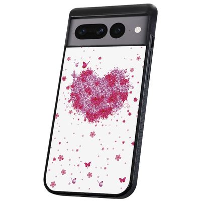 Google Pixel 8 Pro - Deksel/Mobildeksel Blomsterhjerte