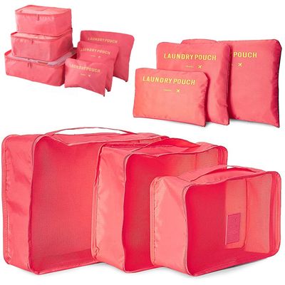 Organizer til Koffert - 6-deler - Vesker for Reise - LightRed