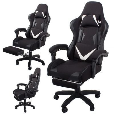 Gamingstol med Fotstöd och Kuddar – Justerbar 150 kg