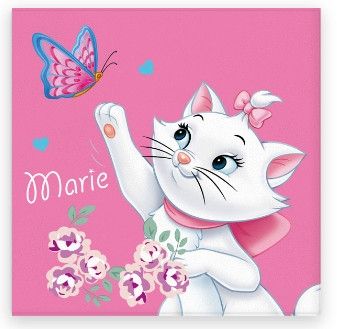 Disney Marie Sommerfugl Katt Håndkle, Ansiktshåndkle, Håndkle 30x30 cm - Perfekt for Barn og Katter!