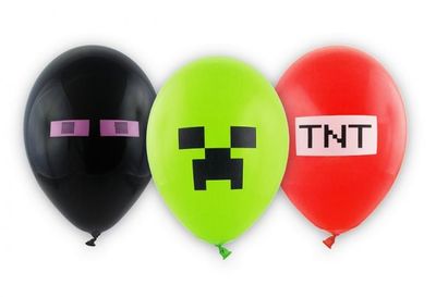 Minecraft Ballonger - Creeper, Enderman, TNT - 6 stk