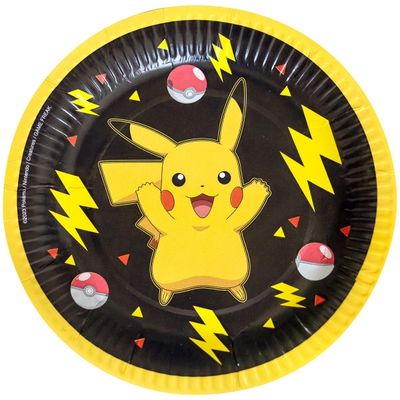 Pokémon Thunder papirtallerkener 8 stk 18 cm