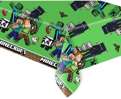 Minecraft grønn plastduk 120x180 cm