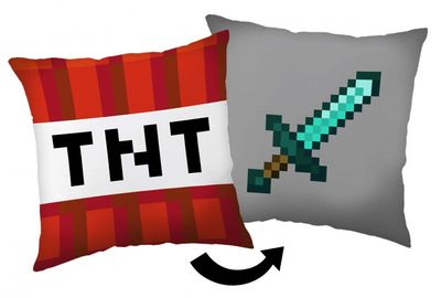 Minecraft Kudde med TNT-Block & Diamantsvärd - 40x40 cm