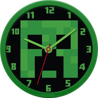 Minecraft Grønn veggklokke 25 cm