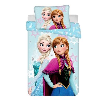 Barnesengesett i lyseblått med Disney Frost, 100×135 cm og 40×60 cm