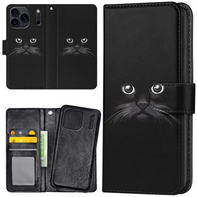 iPhone 17 / 18 Pro Max - Lommebok Deksel Svart Katt
