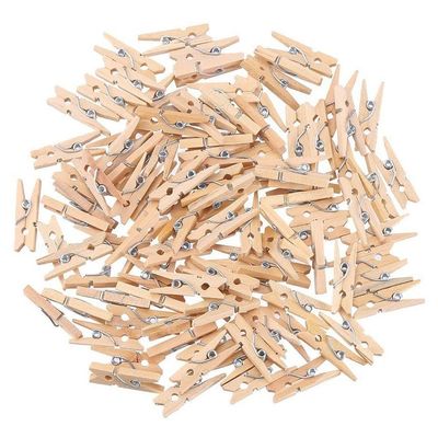 100-Pak - Mini Klesklyper i Tre - (2.5 cm)