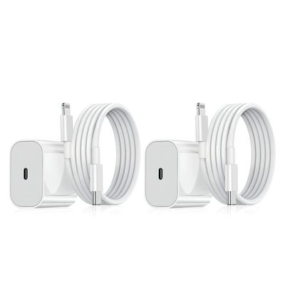 2-Pack - Laddare för iPhone Adapter+Kabel 20W USB-C Snabbladdare