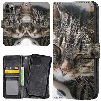 iPhone 13 Pro - Lommebok Deksel Sovende Katt