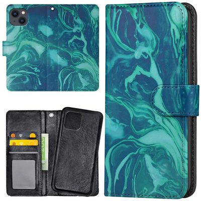 iPhone 14/15 Plus - Lommebok Deksel Marmor