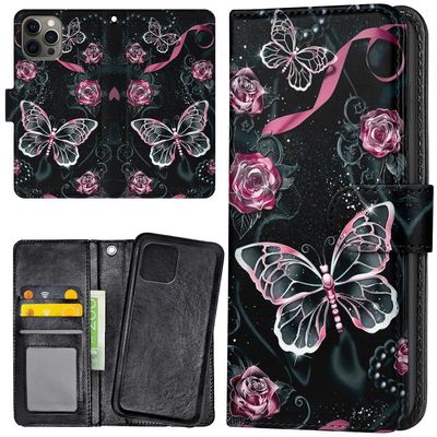 iPhone 14 Pro - Lommebok Deksel Sommerfugler
