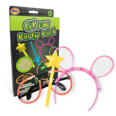Selvlysende Party Kit - Diadem, Tryllestav, Briller m.m.