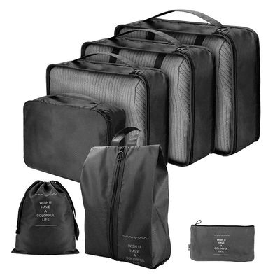 Organizer til Kuffert - 7 dele - Tasker til Rejse - Black
