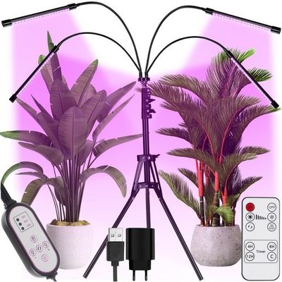 Växtlampa med Stativ / Växtbelysning - 4 LED-paneler