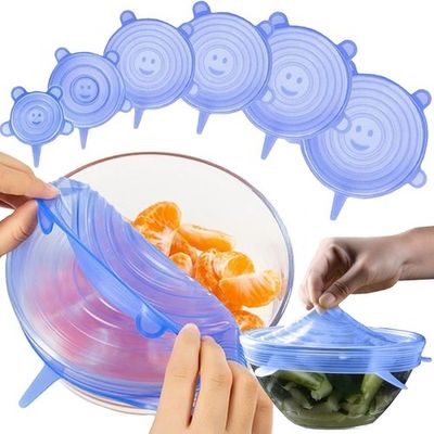 6-pakning - Silikonlokk - Matovertrekk - Gjenbrukbare