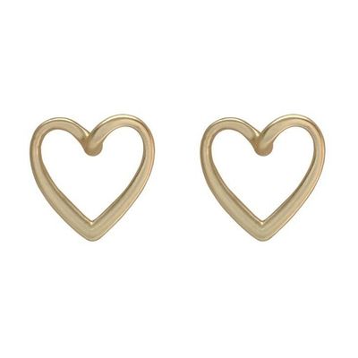 Söta Matta Guld Stud Örhängen i Form av Ihåliga Hjärtan