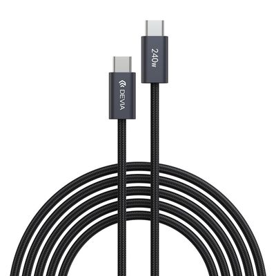 Devia Extreme 240W USB-C–USB-C-pikalatauskaapeli 2m – kannettaville tietokoneille, matkapuhelimille, tableteille ja konsoleille